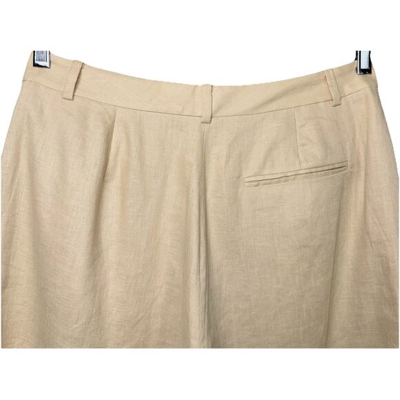 NWT Chaps Women 100% Linen Lined Chino Pants Size 8 Beige Pockets Office Career - Picture 4 of 8
